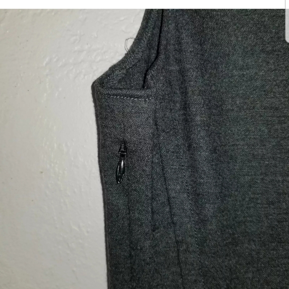 Theory virgin wool grey shift dress gevel Jersey flannel career keyhole sz 8 - Picture 8 of 8